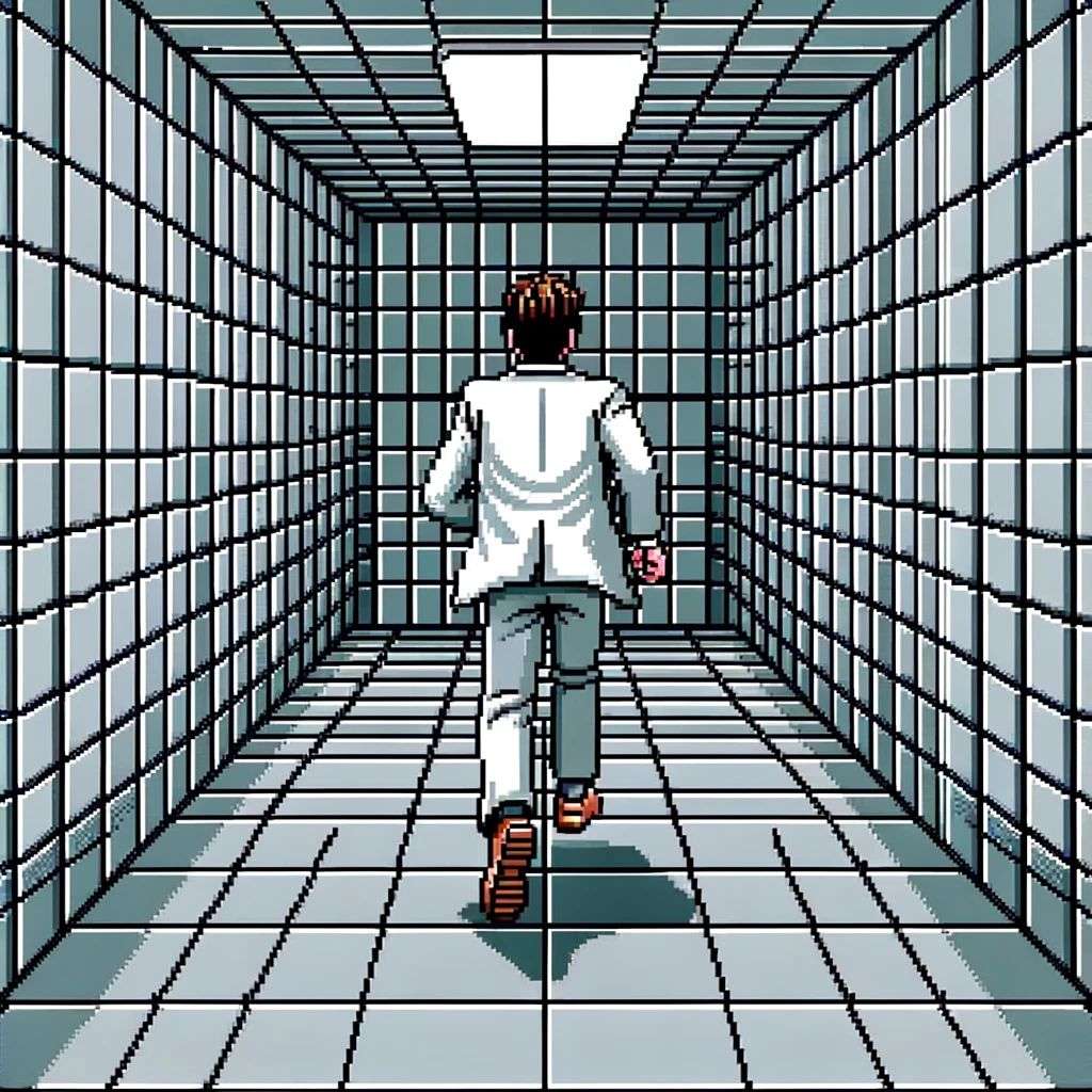 a representation of anxiety, old computer game graphics